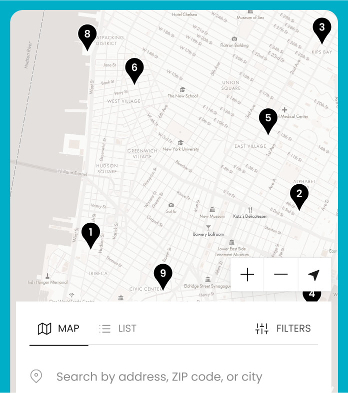 Find a provider in the map